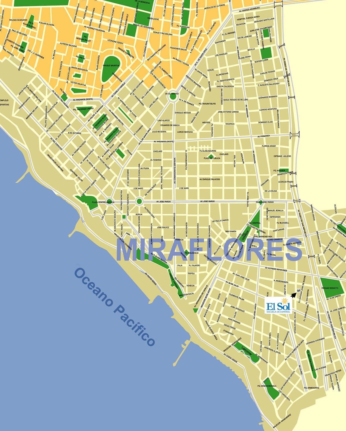 نقشہ کے miraflores لیما پیرو